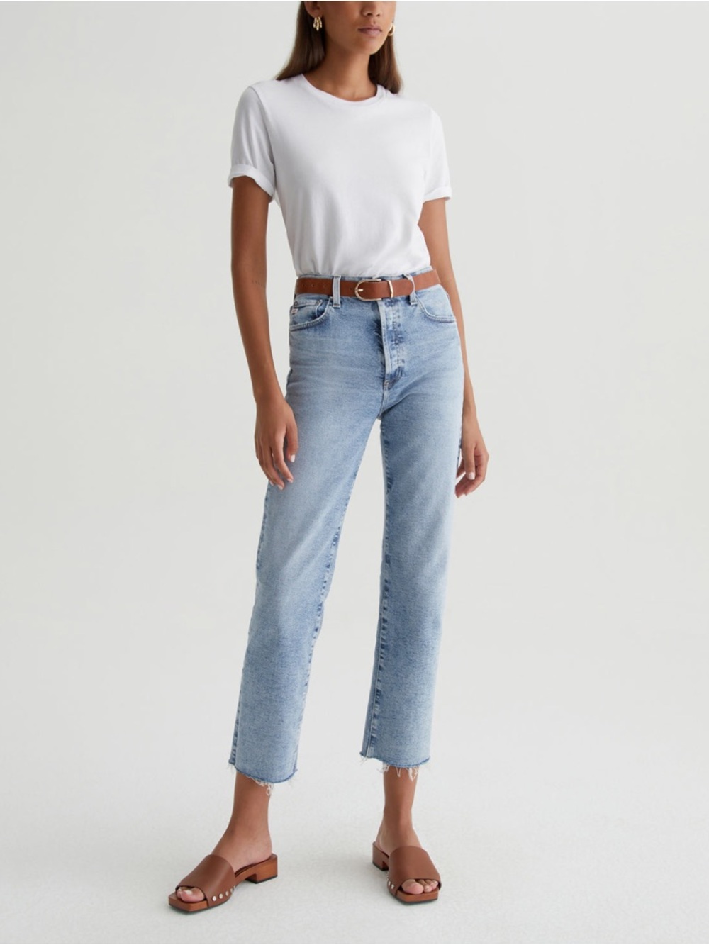 AG Adriano Goldschmied Alexxis Crop High Rise Vintage Straight Jeans Size 24